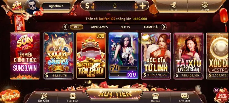 Kho game đổi thưởng đa dạng tại Sunwin